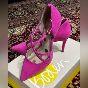 Boden suede leather Rosemary Heels, leather sole, size 37.5. Fits US 7 perfect